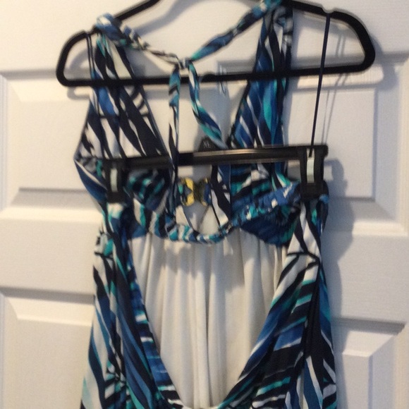 Trina Turk halter maxi dress with gold cross detail in the front - Picture 4 of 5